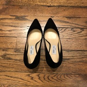 Classic Black Suede Jimmy Choo Heels Size 38.5